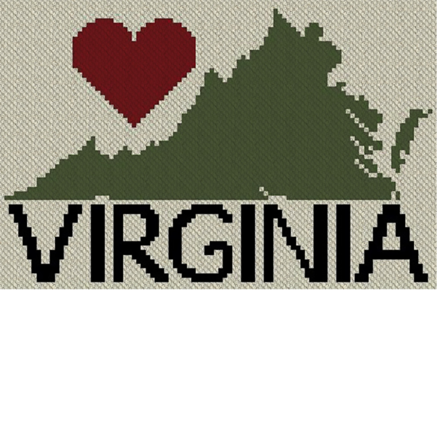 Virginia outline with heart and graph chart