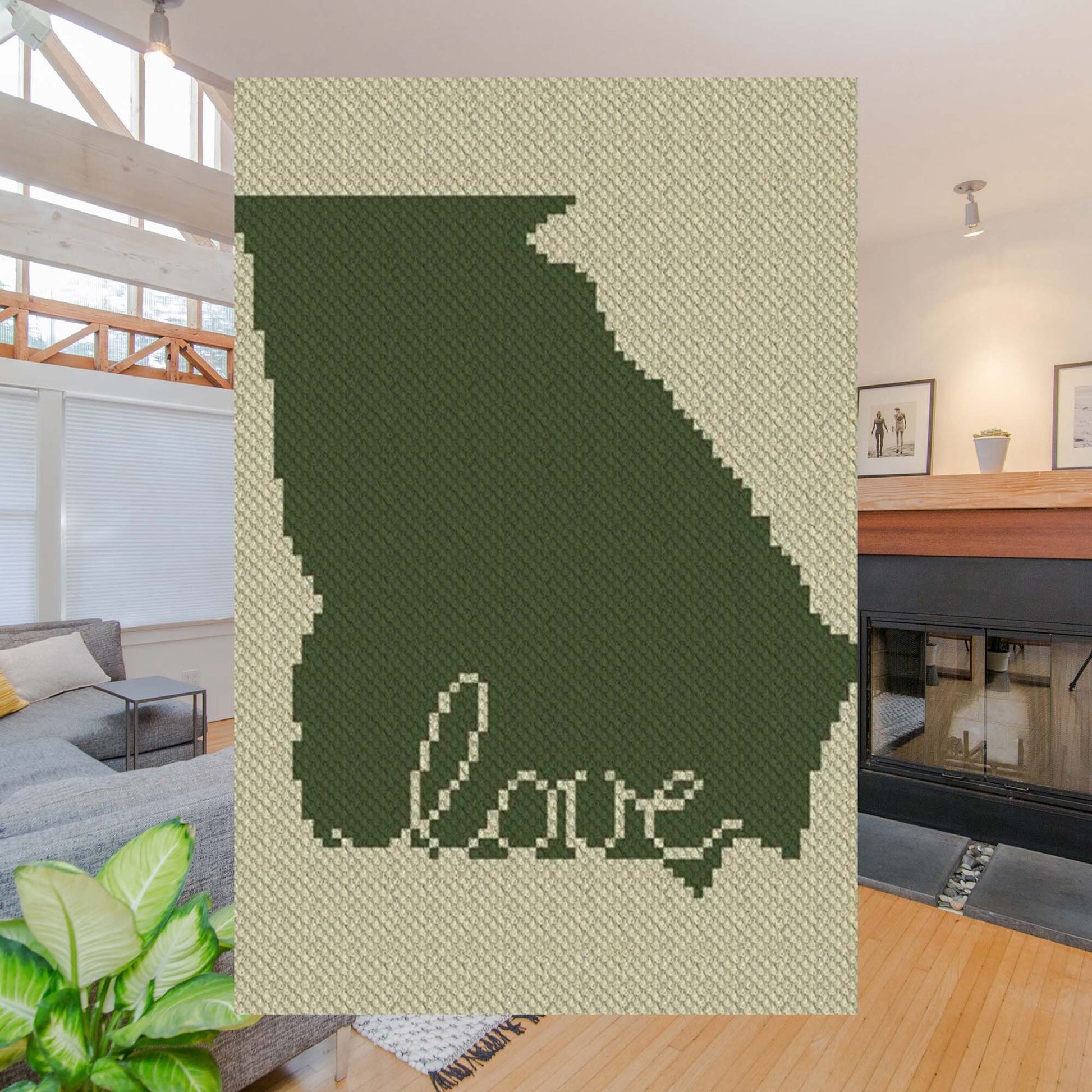 Two-color C2C blocks forming a heart within the Georgia state outline