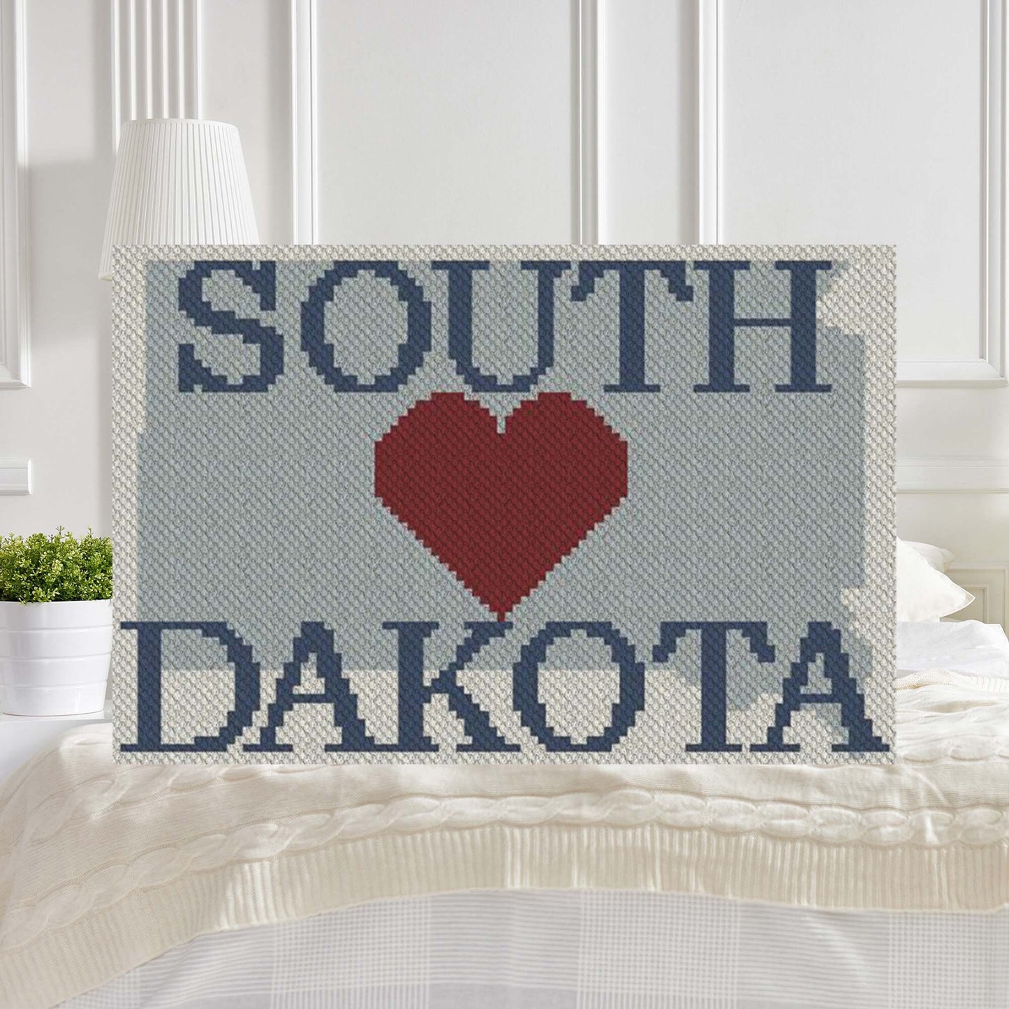 South Dakota outline with heart and graph chart