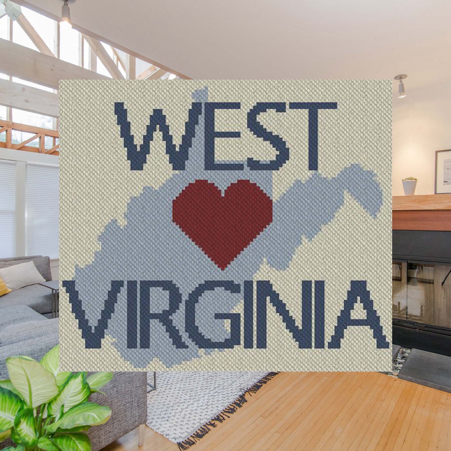 West Virginia outline with heart and graph chart