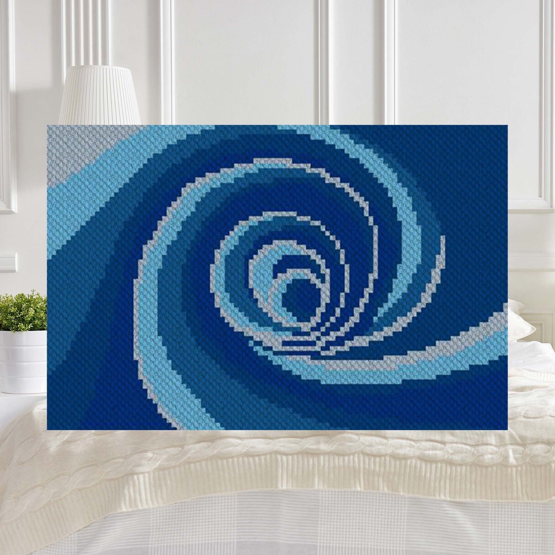 Down the Drain C2C Crochet Pattern †Whirlpool & Wave Inspired Afghan