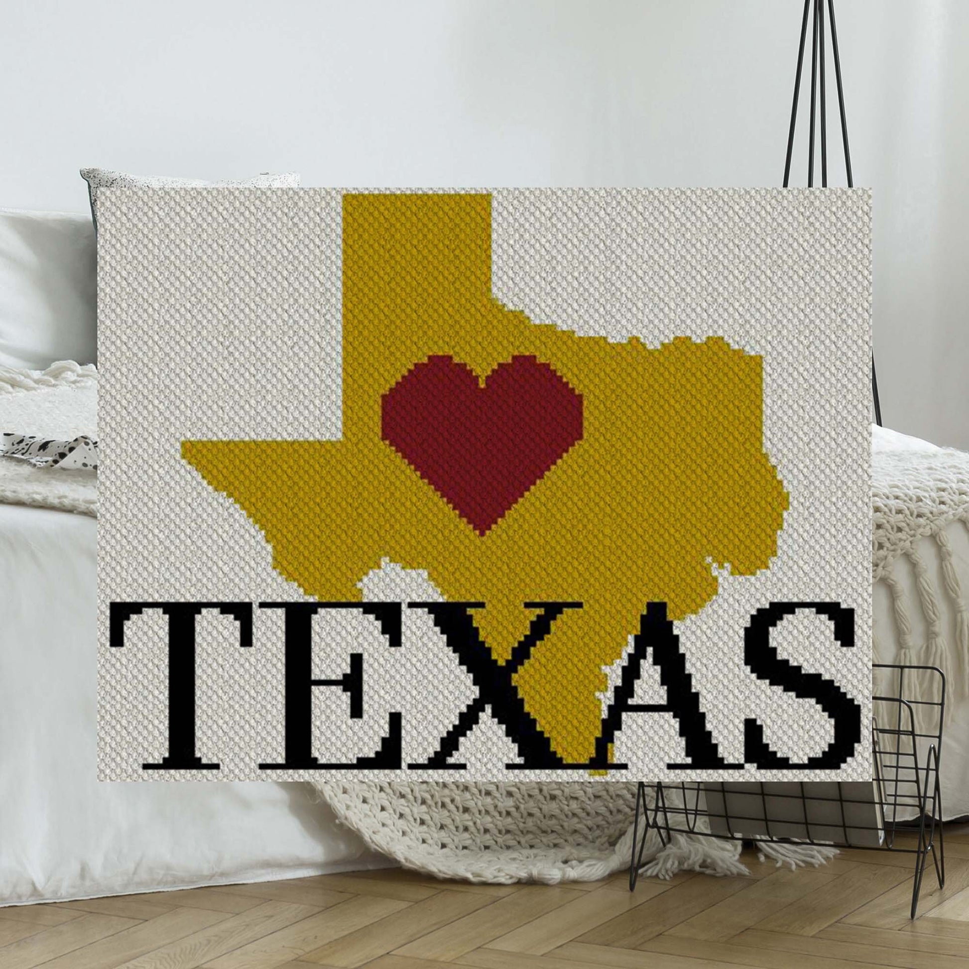 Texas outline with heart and graph chart