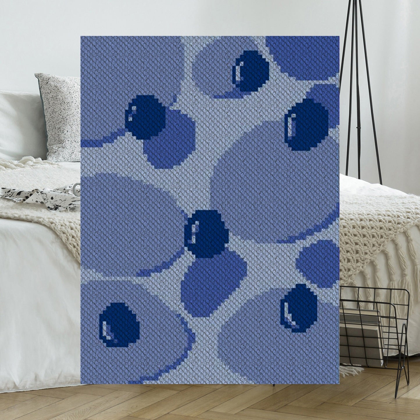 Blueberry Pancakes C2C and Graphghan crochet pattern🧶blueberry and pancake themed afghan