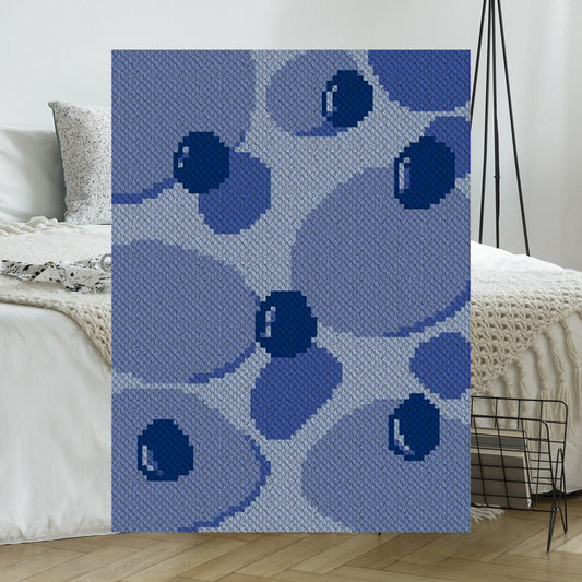 Blueberry Pancakes C2C and Graphghan crochet pattern🧶blueberry and pancake themed afghan