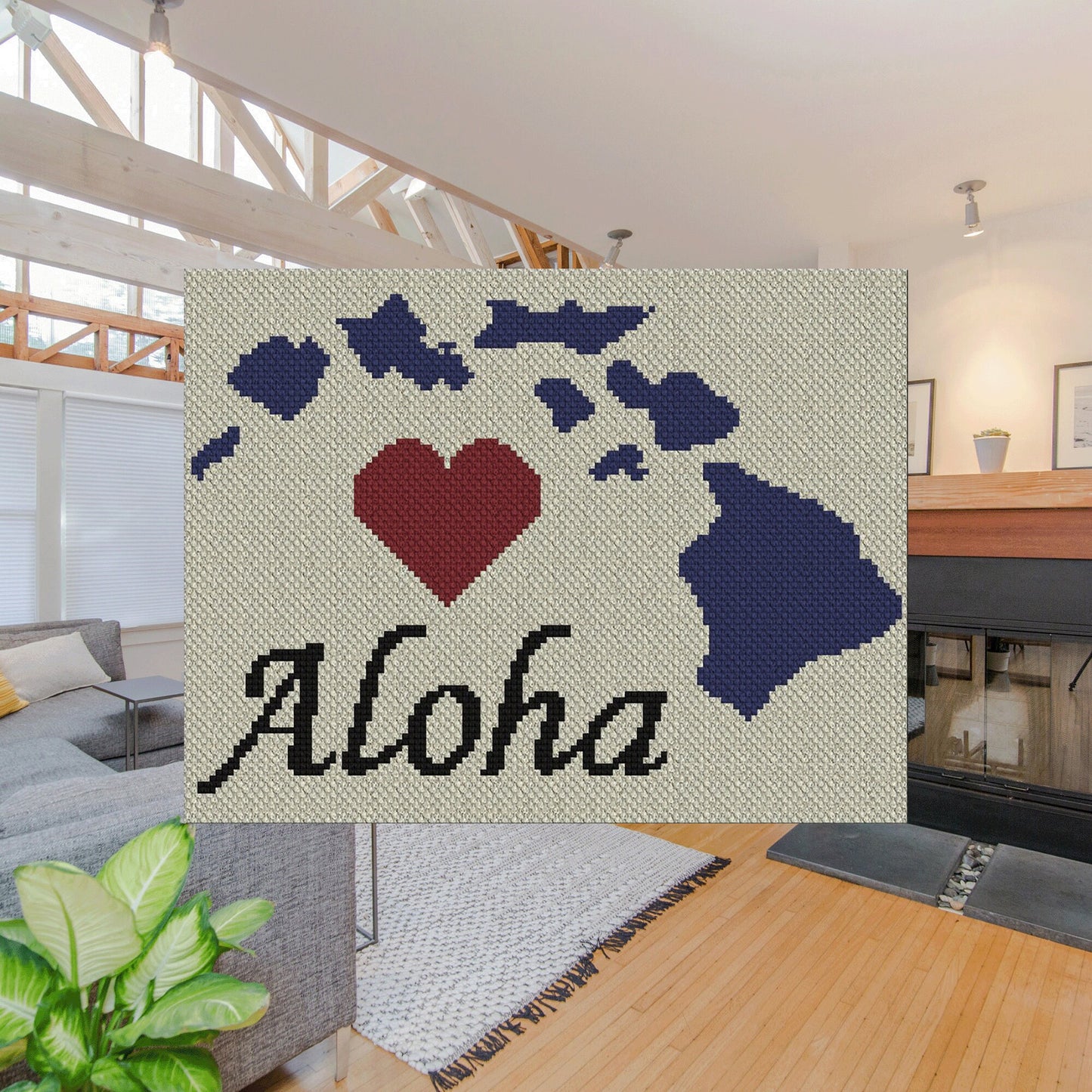 Hawaii Aloha crochet pattern🧶C2C and Graphghan options with versatile chart
