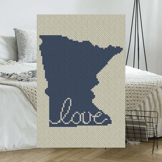 Minnesota Love C2C Crochet Afghan Pattern