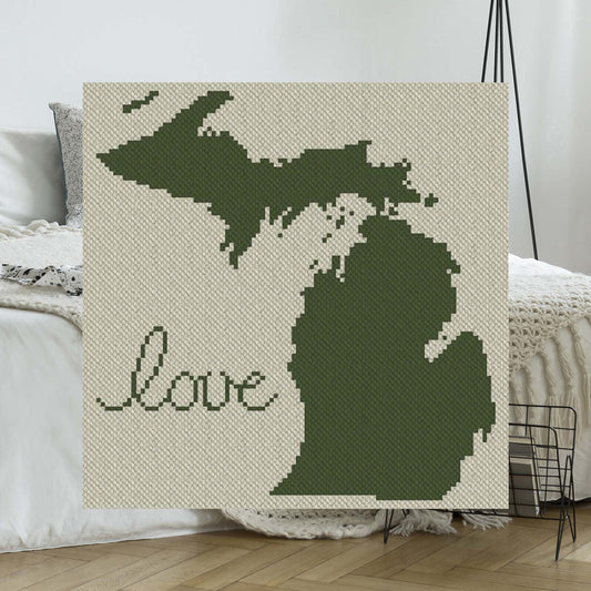 Michigan Love C2C Afghan Crochet Pattern