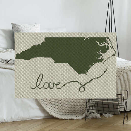 North Carolina Love C2C Afghan Crochet Pattern