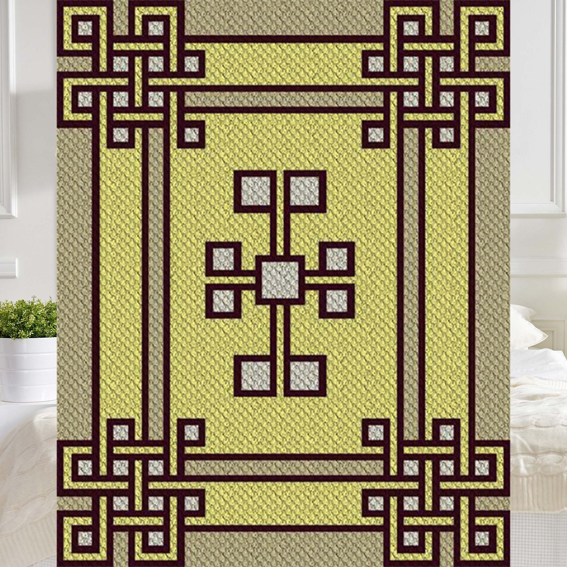 Knotty Boxes C2C Afghan Crochet Pattern