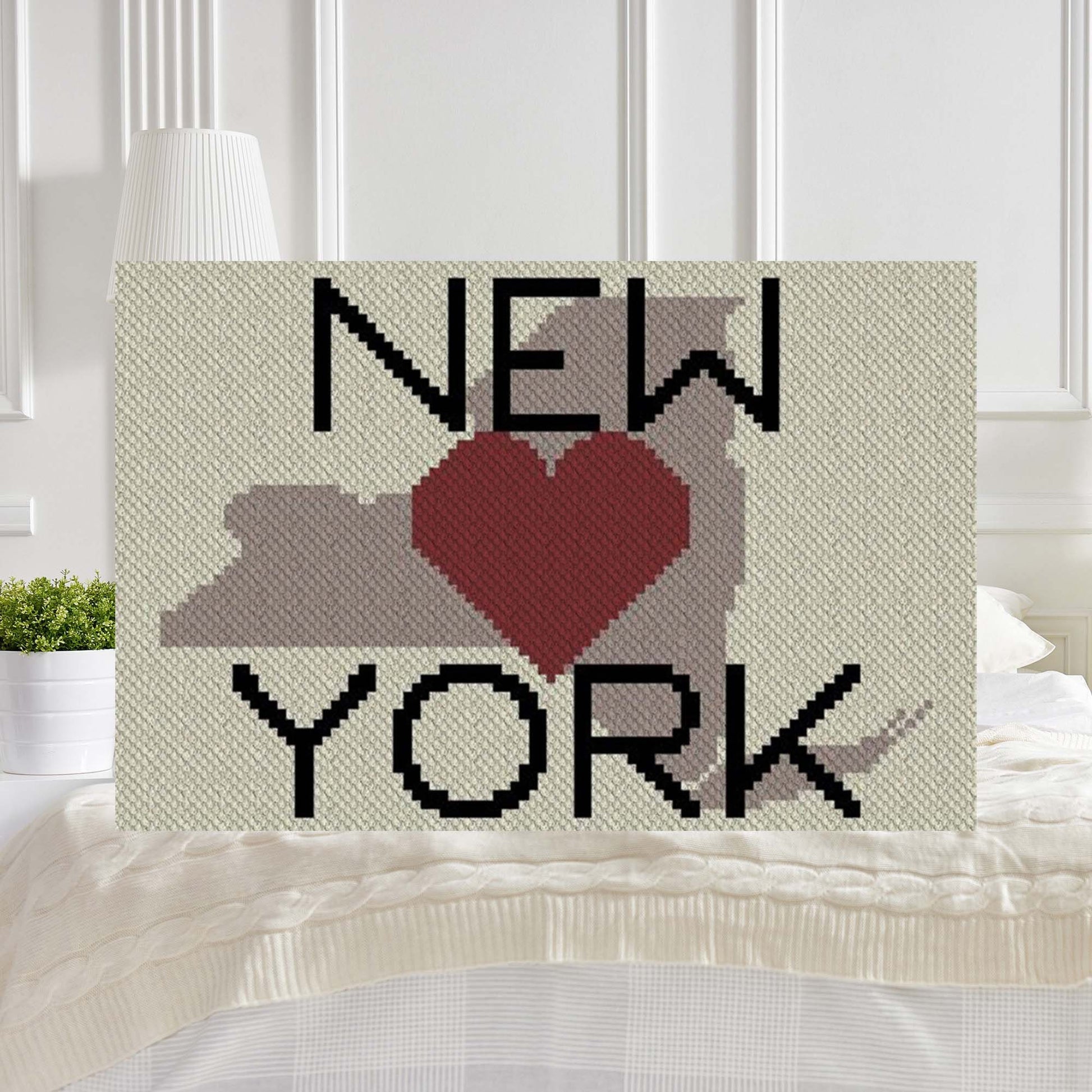 Heart New York C2C Afghan Crochet Pattern Design 2