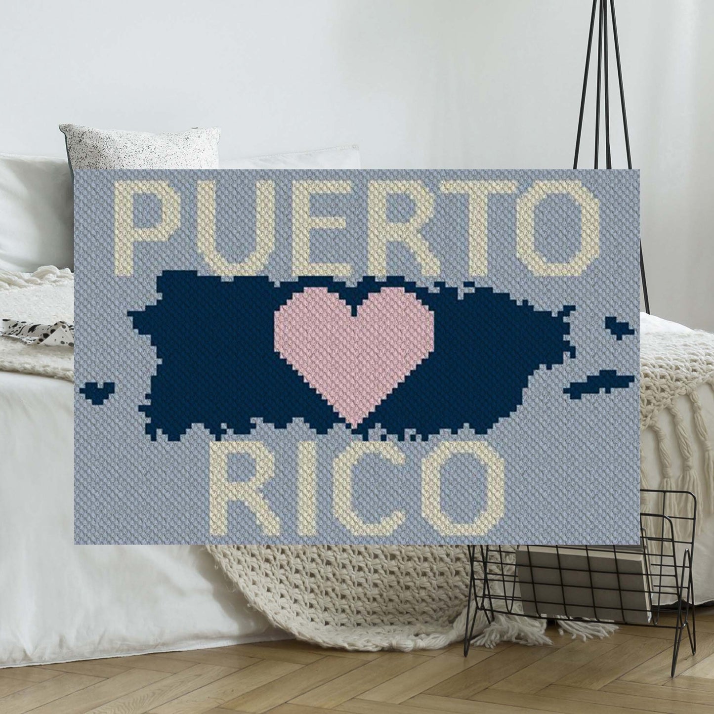 Heart Puerto Rico C2C Afghan Crochet Pattern