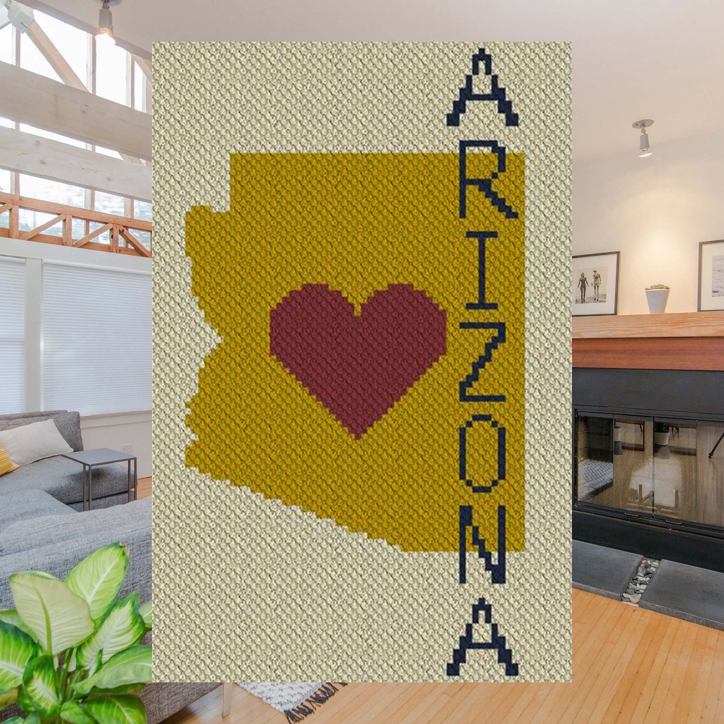 Heart Arizona C2C Afghan Crochet Pattern