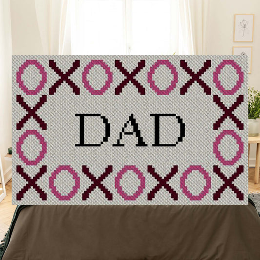 Hugs and Kisses Dad C2C Afghan Crochet Pattern