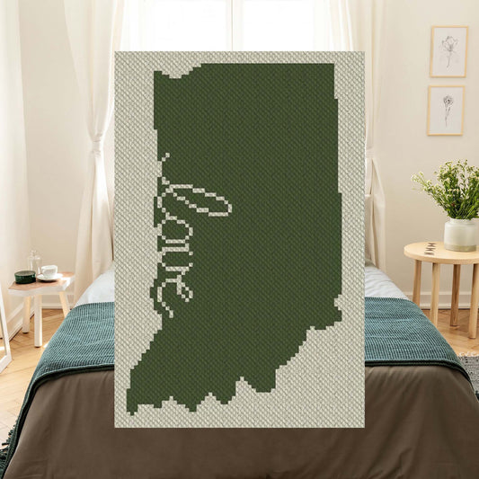 Indiana Love C2C Crochet Afghan Pattern