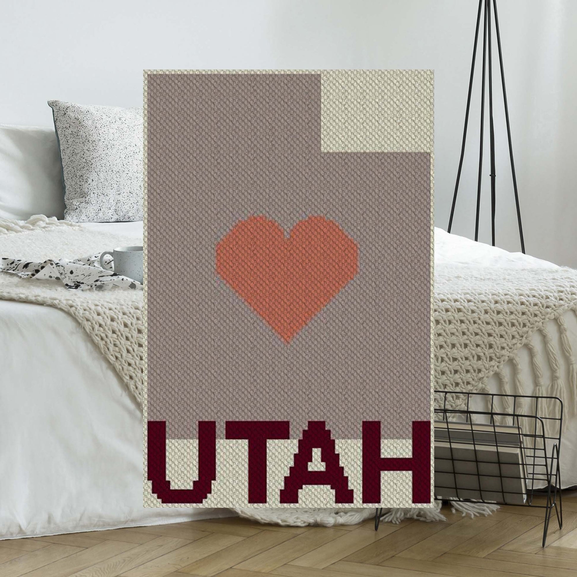 Heart Utah C2C Afghan Crochet Pattern