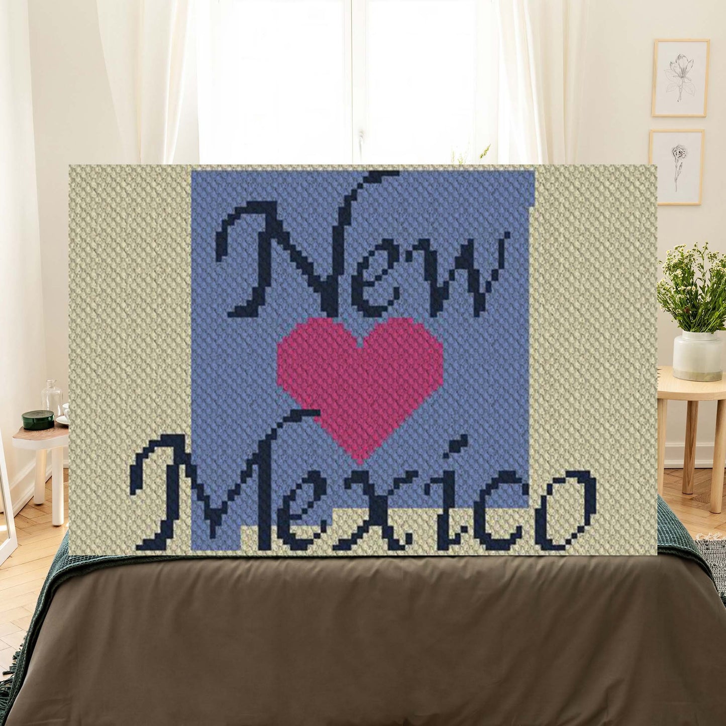 Heart New Mexico C2C Afghan Crochet Pattern