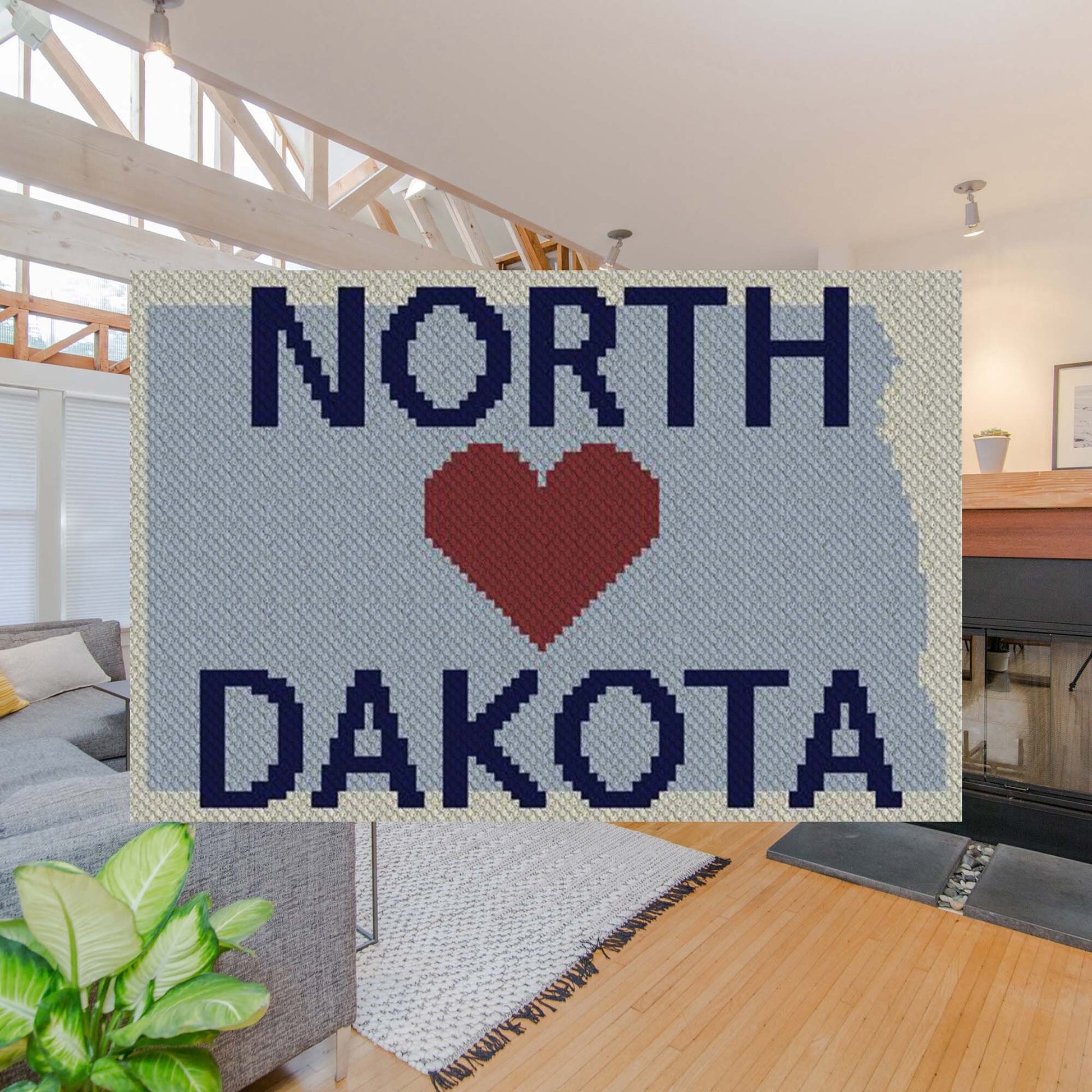 Heart North Dakota C2C Afghan Crochet Pattern | Corner to Corner