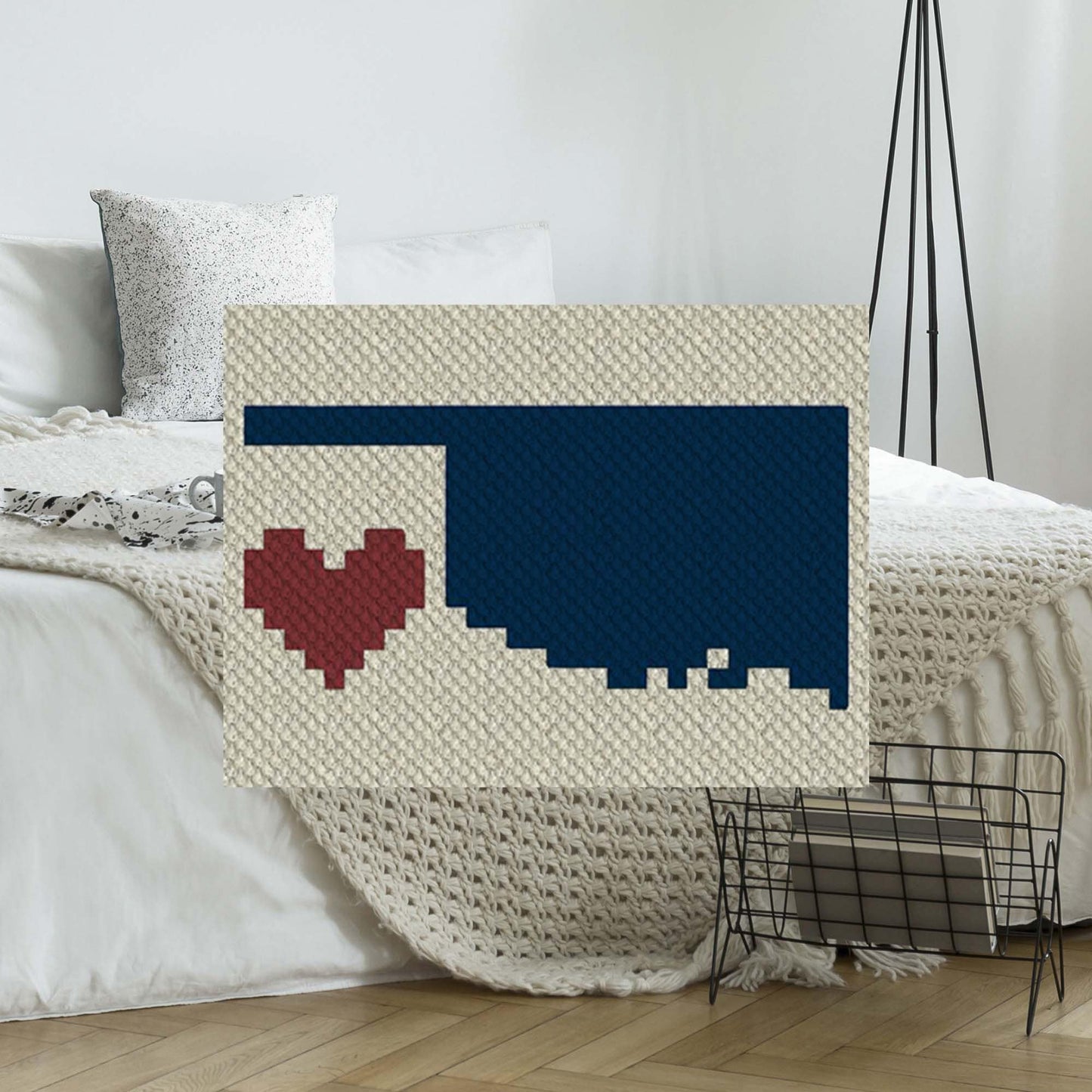 Heart Oklahoma Pillow C2C Crochet Pattern