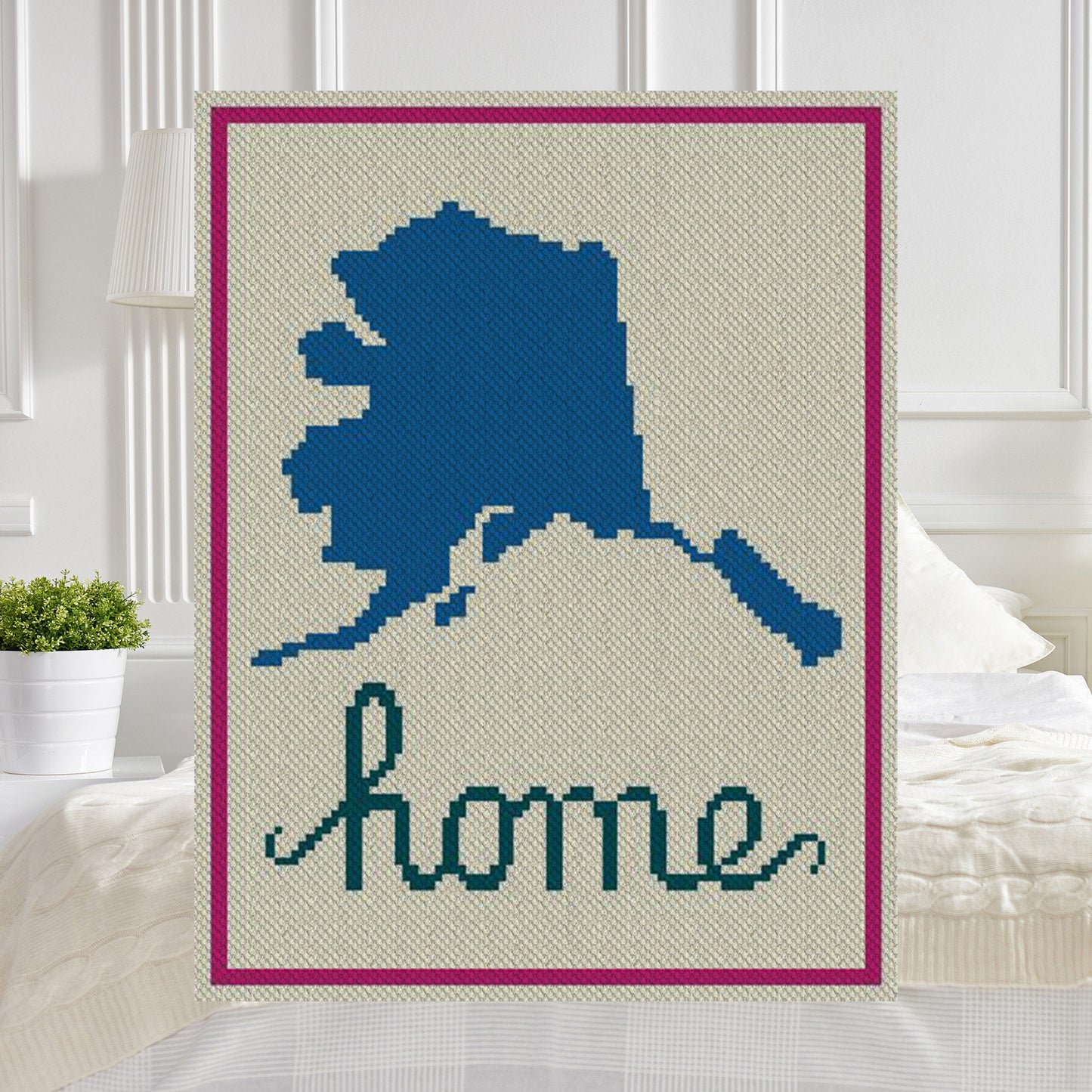 Twin Alaska Home C2C and Graphghan Afghan Crochet Pattern