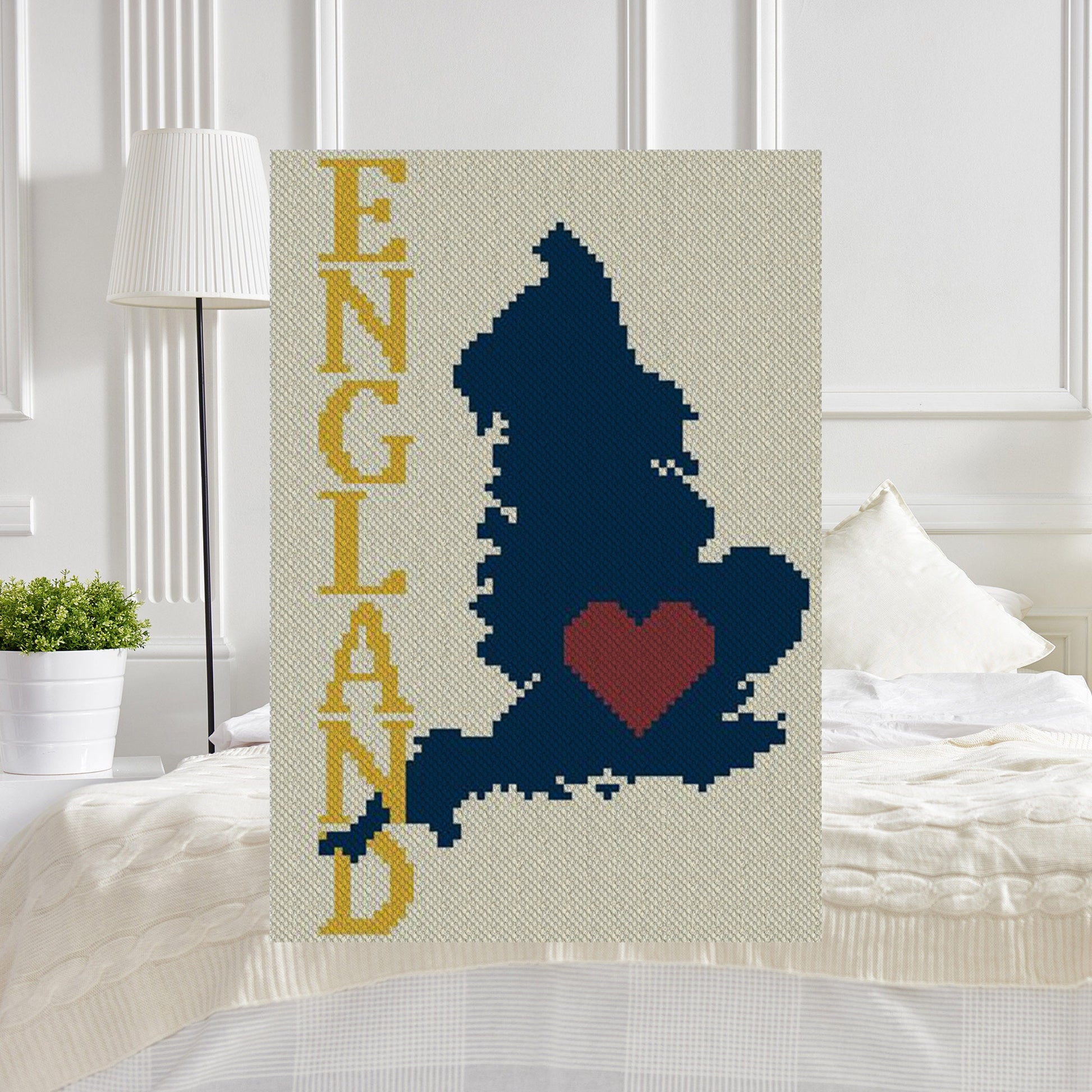 Heart England C2C and Graphghan Afghan Crochet Pattern