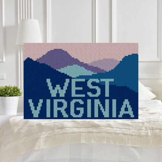 Go To the Mountains of West Virginia C2C Graphghan Crochet Pattern Use