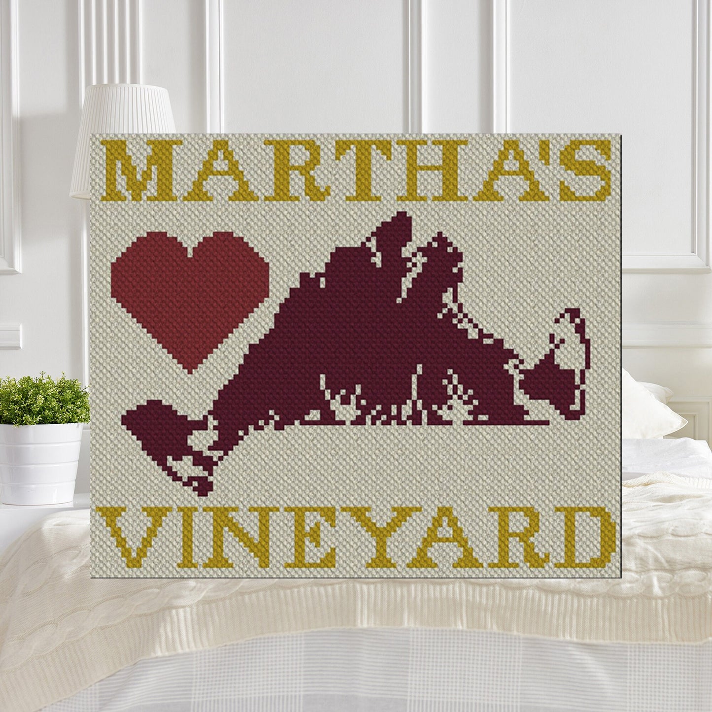 Heart Martha's Vineyard C2C and Graphghan Afghan Crochet Pattern