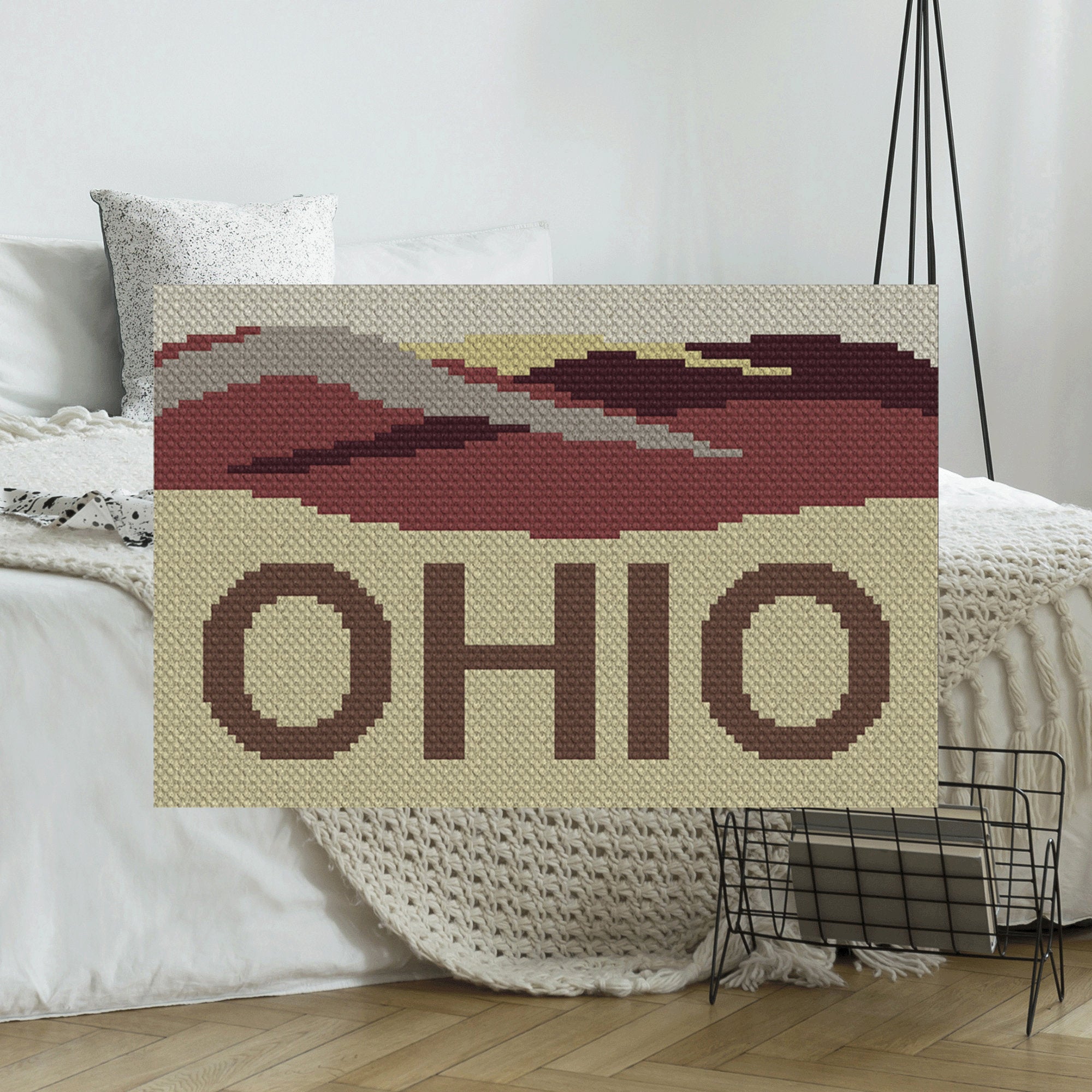 Graphghan Land To the Land of Ohio C2C and Graphghan Crochet Afghan Pattern – Blue ...