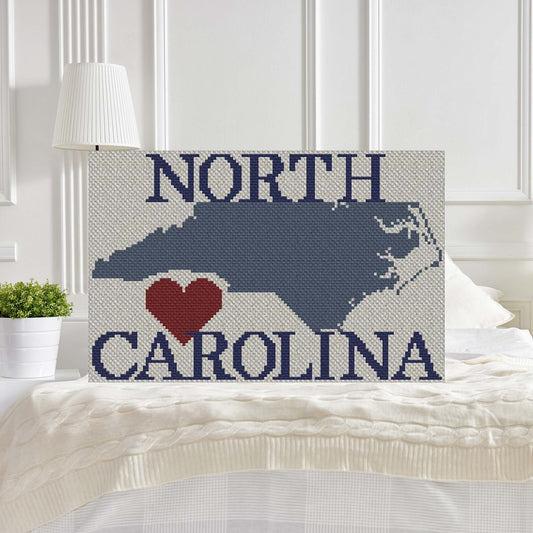 Heart North Carolina C2C Crochet Pattern